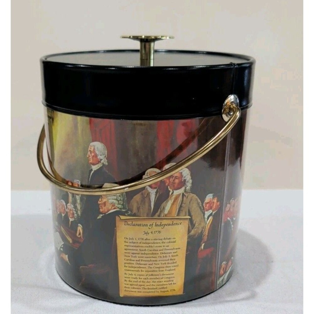 Vintage Thermo-Serv West Bend Ice Bucket Declaration of Independence, July 4th